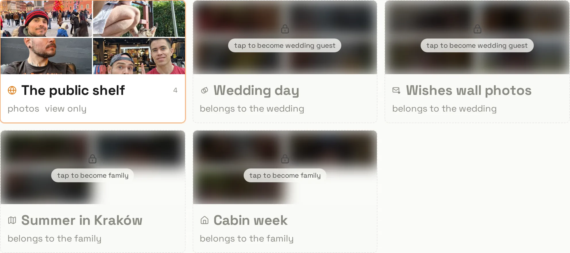 Family galleries — screenshot