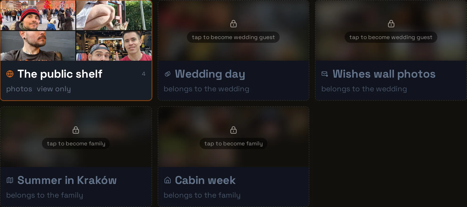 Family galleries — screenshot