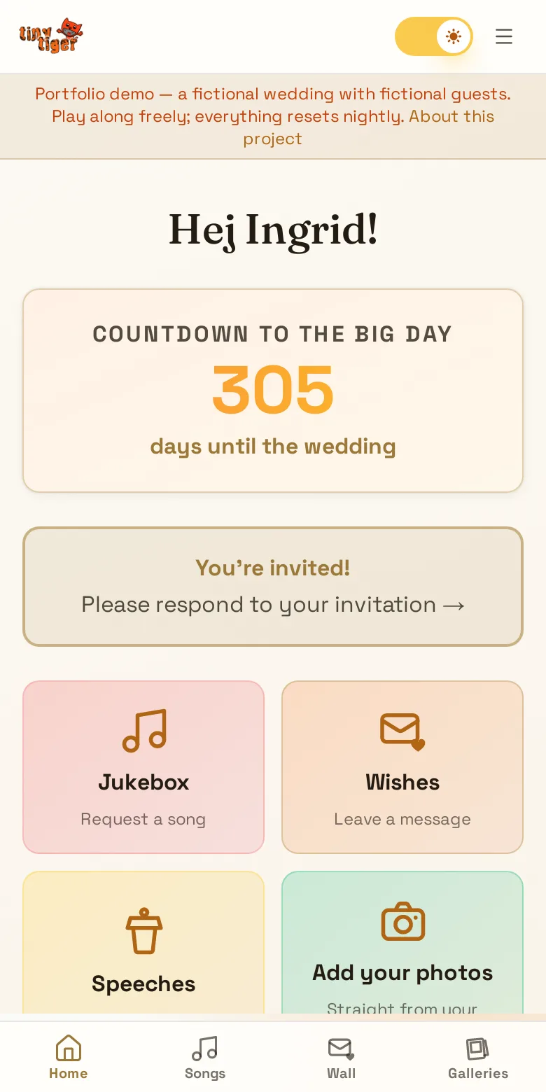 Your own hub — screen from the live app