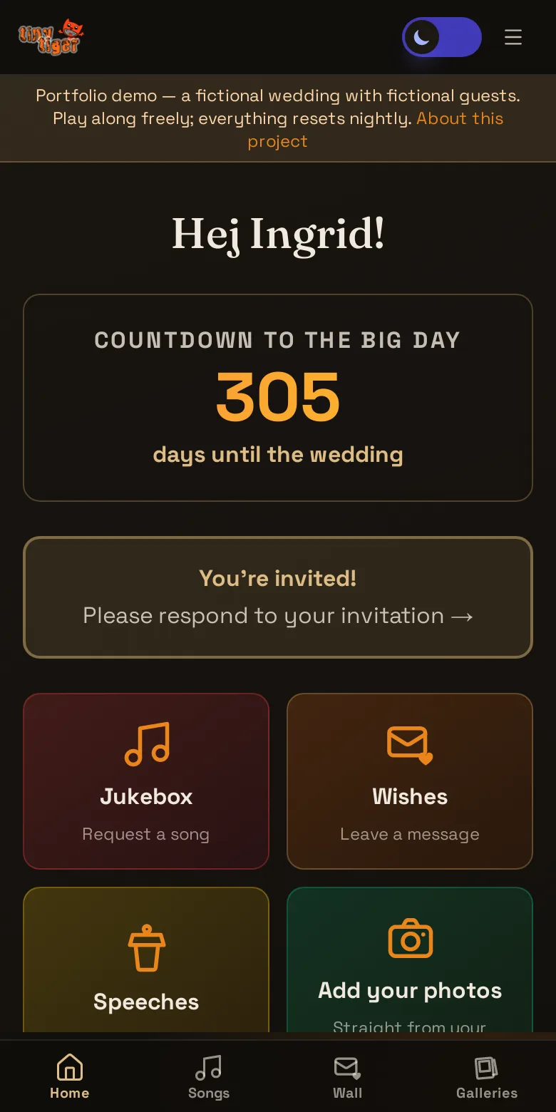 Your own hub — screen from the live app