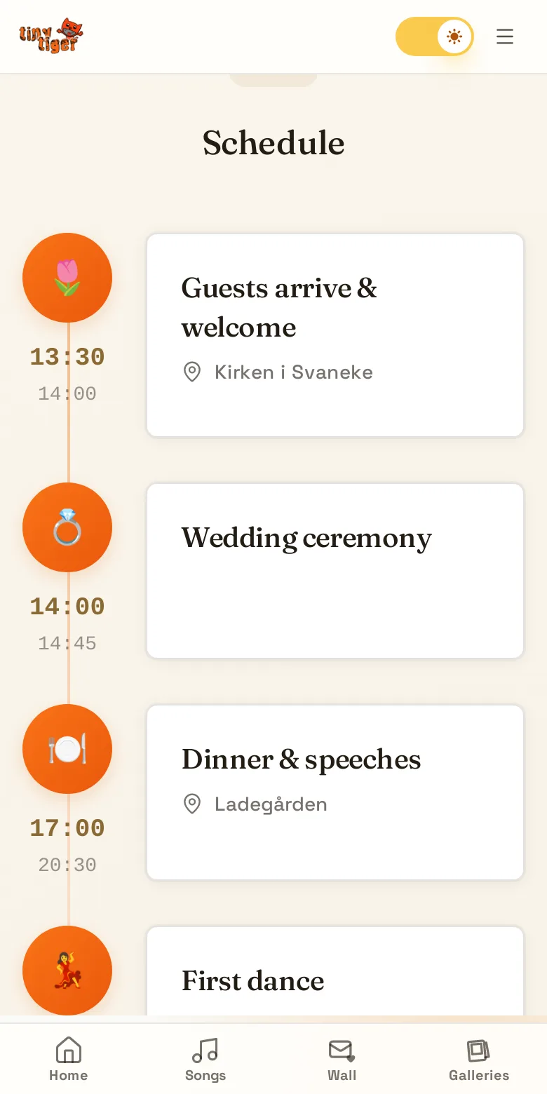 The day itself — screen from the live app