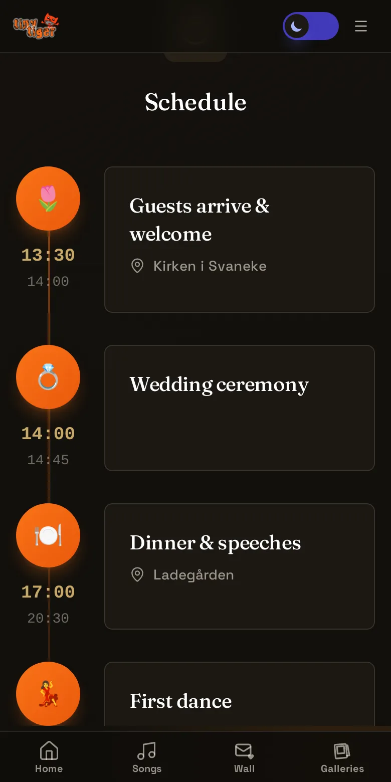 The day itself — screen from the live app