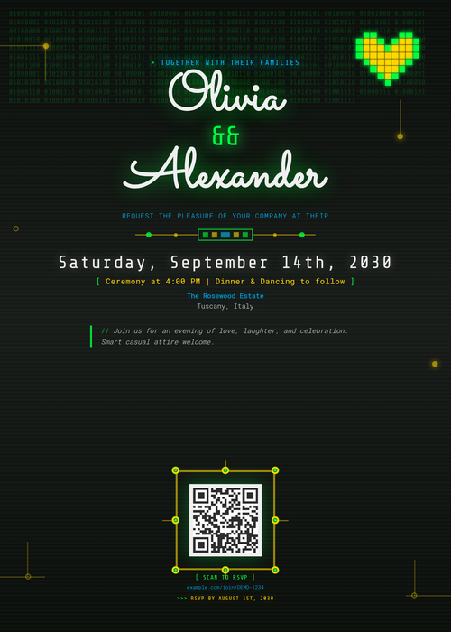 Invitation template: Binary Love