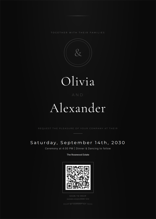 Invitation template: Obsidian