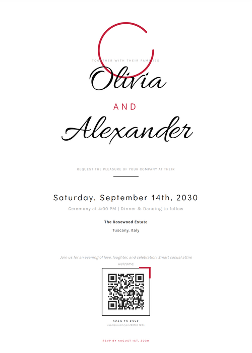 Invitation template: Zenith